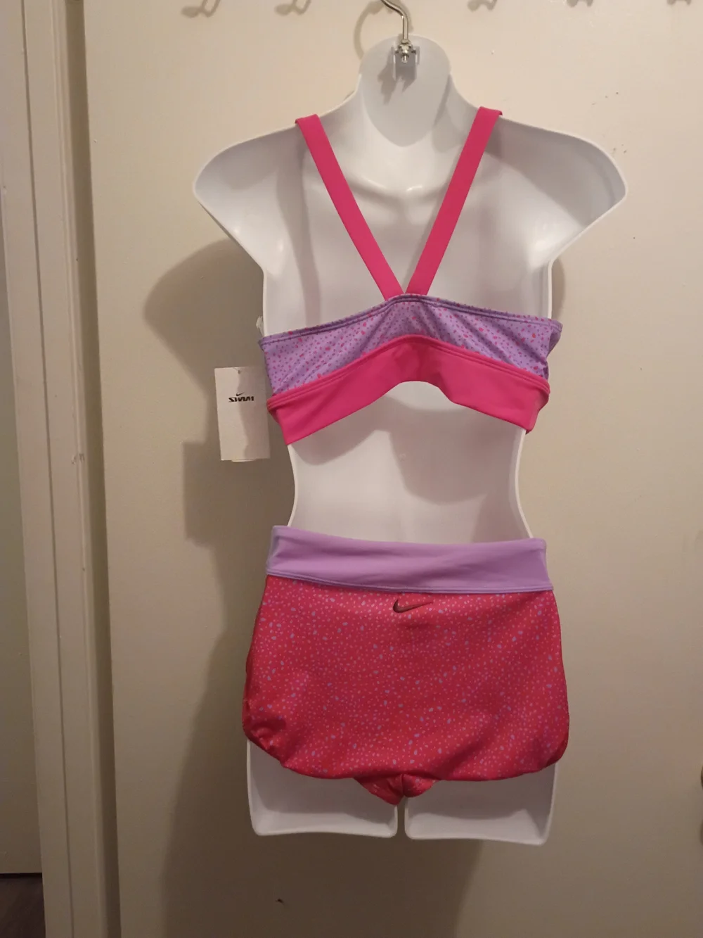 Nike Pink & Lavender One-Shoulder Athletic Bikini
